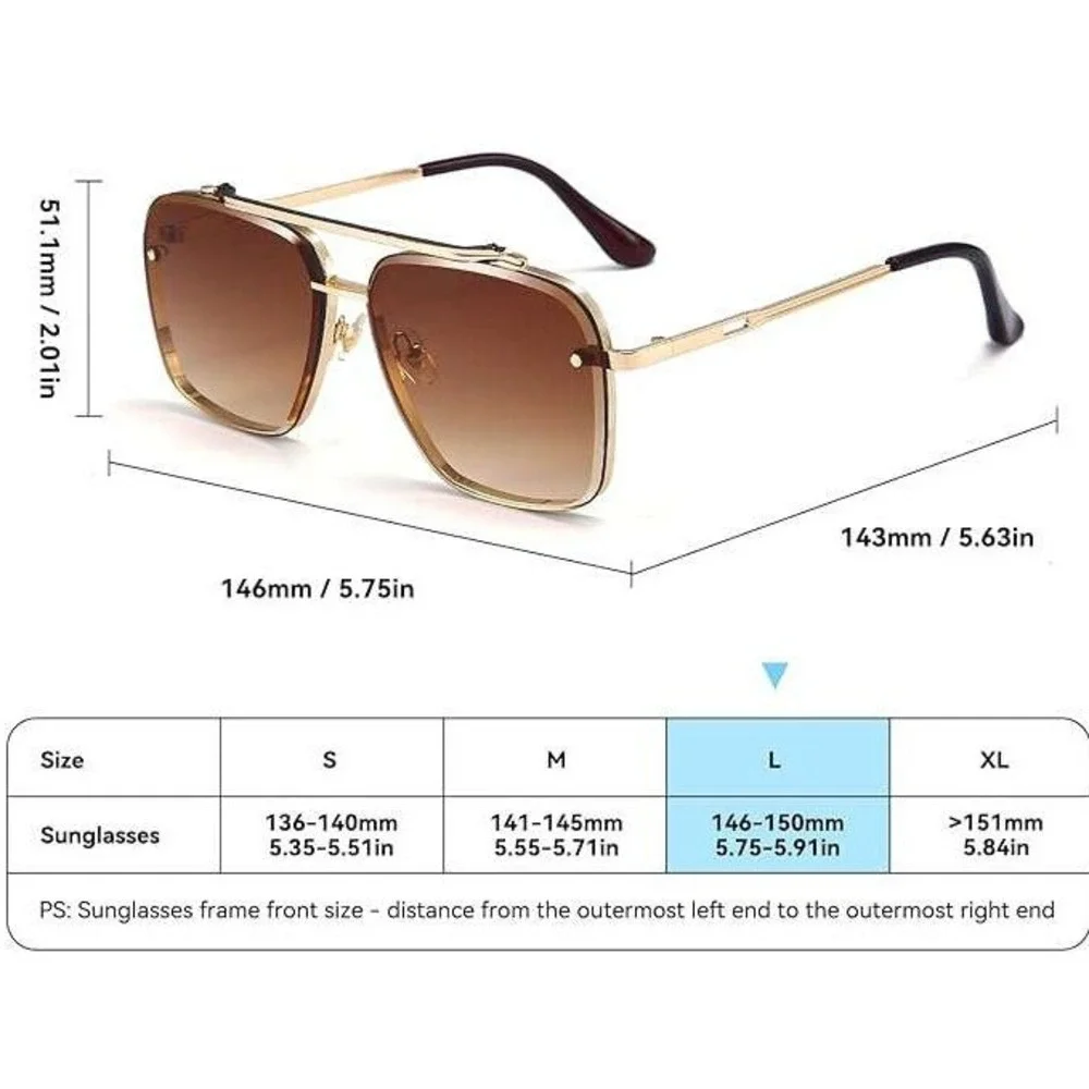 Sunglasses for Men Gold Frame Fashion Shades UV400 Protection Retro Driving‎ New